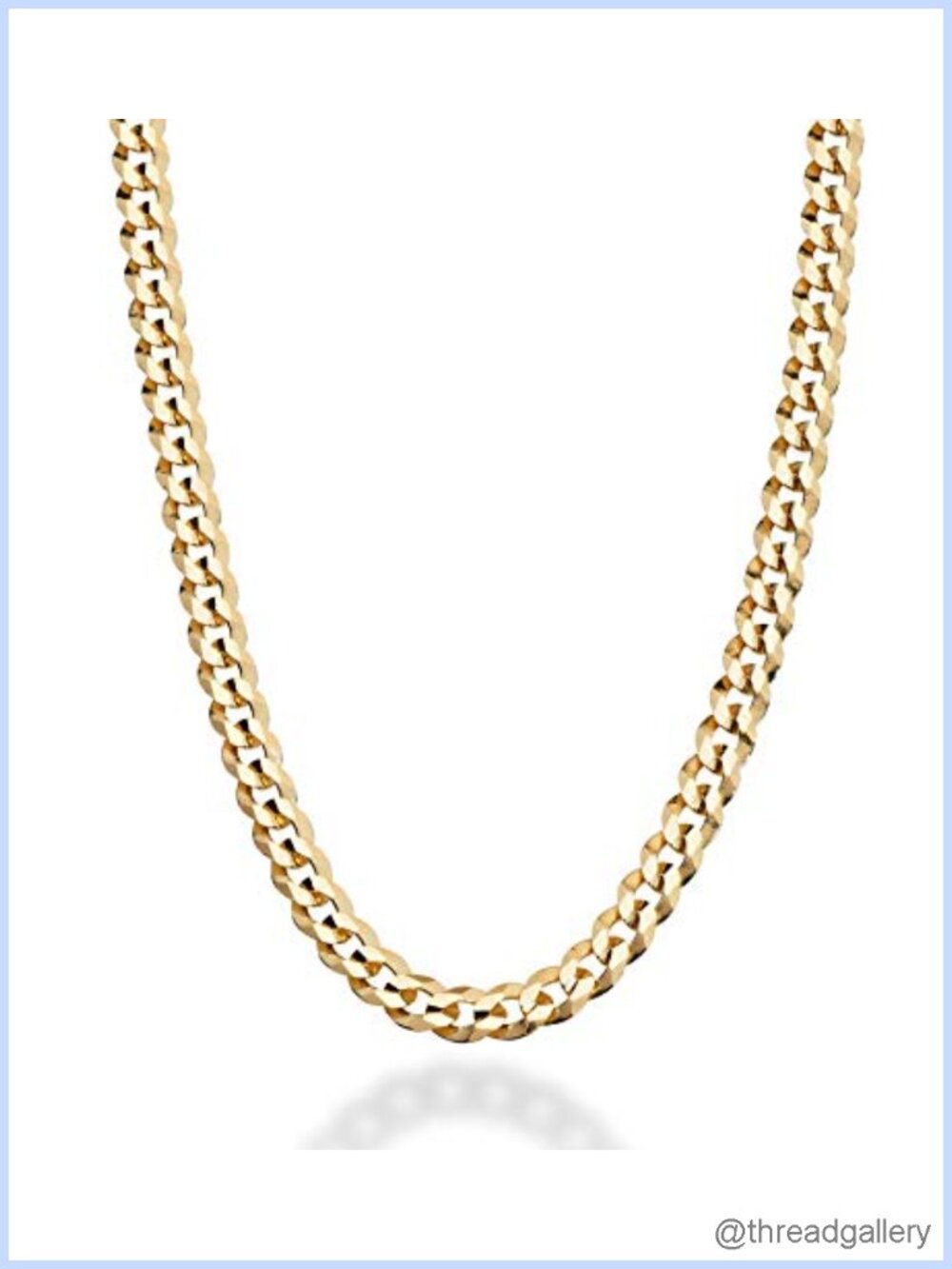 18K Gold Plated 925 Sterling Silver Cuban Link Chain Necklace